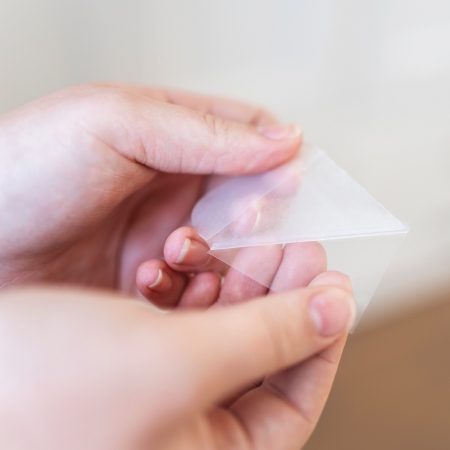 Opening a silicone sheet