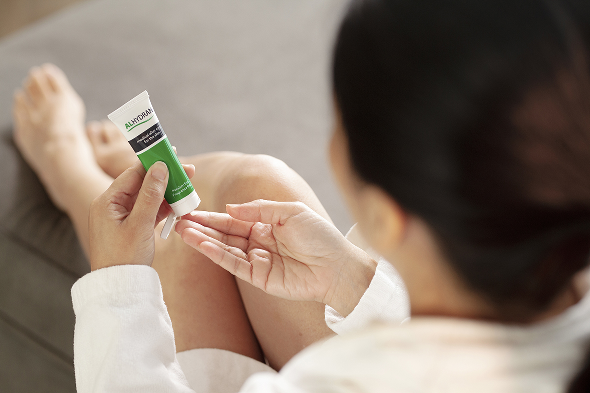 Women applying alhydran