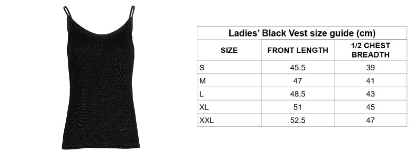 DermaSilk Ladies Black Vest