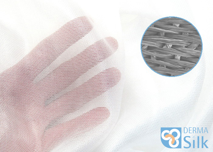 Dermasilk fabric held in hand